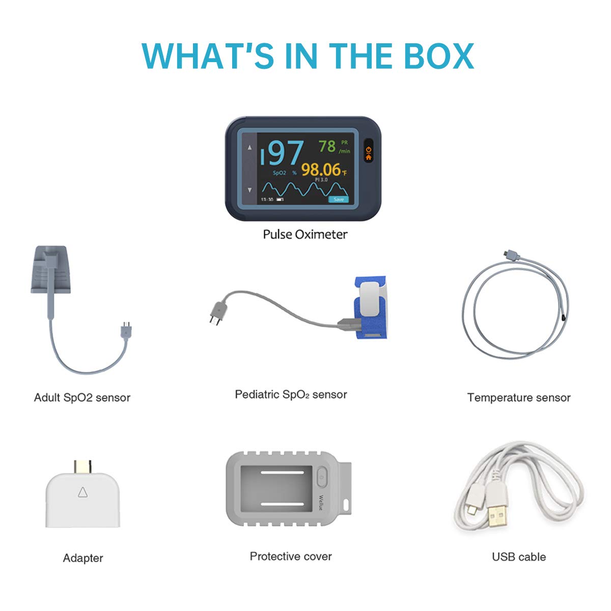 CheckmePod - Smart Handheld Pulse Oximeter for Adults and Infant