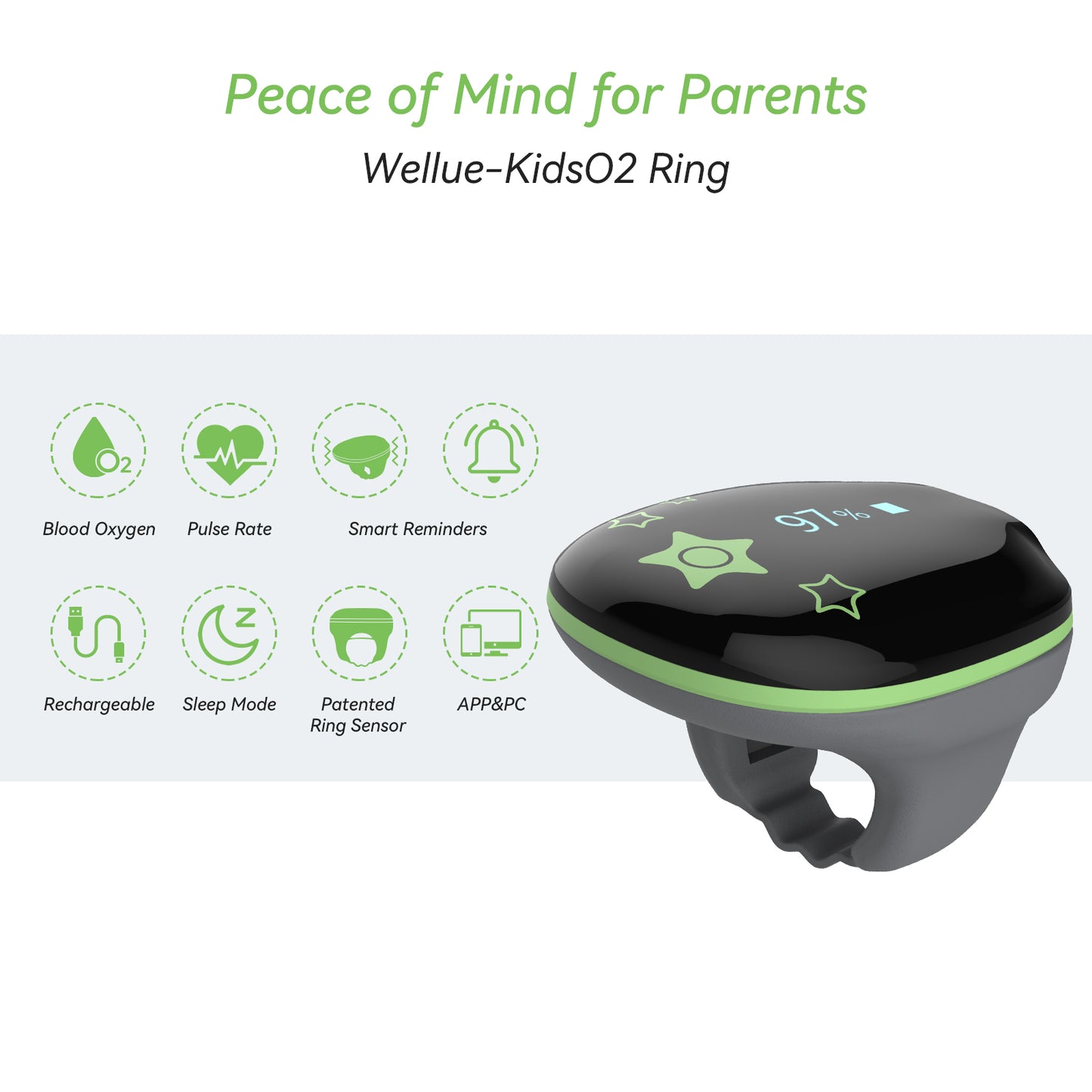 KidsO2 Pediatric Portable Bluetooth Pulse oximeter